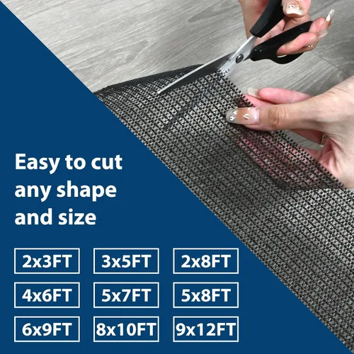 Vista 4 de Almohadillas antideslizantes para suelos de madera dura, 2 x 4 pies, para alfombras de área, tapete antideslizante para debajo de la alfombra