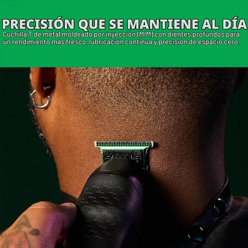 Vista 3 de BaBylissPRO - Recortadora de bigote y barba para hombre con una hoja en T de titanio de dientes profundos y tiempo de funcionamiento de 3 horas