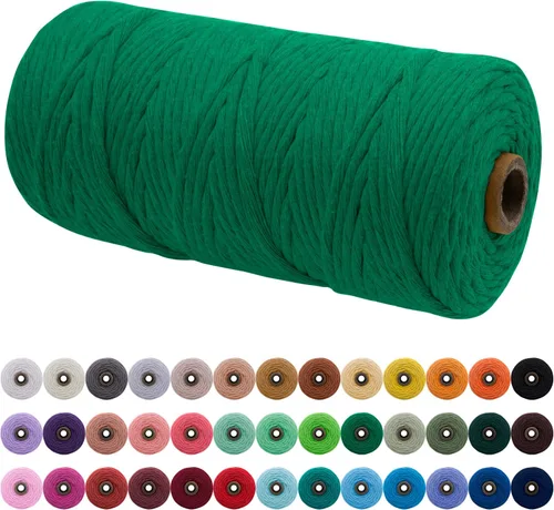 Vista 148 de JeogYong Cordón de macramé de un solo hilo 3 mm x 109 yardas (328 pies) Cuerda de algodón suave Hilo de macramé de 3 mm, suministros de macramé