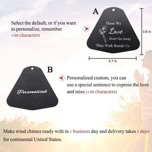 Vista 2 de ASTARIN Campanillas de viento conmemorativas para la pérdida de un ser querido, personalizadas, en memoria de campanillas de viento como regalos