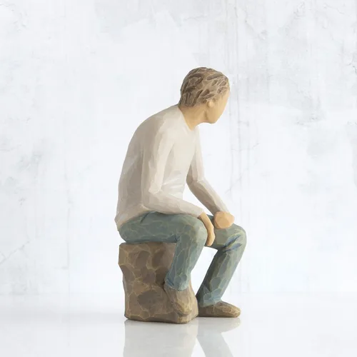 Vista 4 de Willow Tree My Guy, figura esculpida pintada a mano