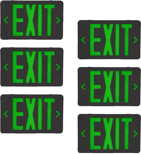 Vista 19 de Señal de salida de emergencia LED, montaje universal compatible con OSHA Negro Verde