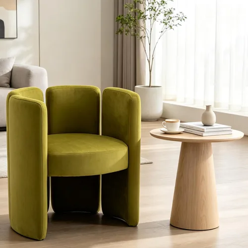 Vista 5 de Chairus Silla decorativa moderna, silla de lectura única de barril