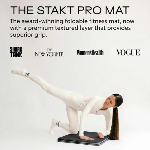 Vista 3 de Stakt Esterilla de yoga plegable Pro - Esterilla antideslizante 2 en 1 para Negro