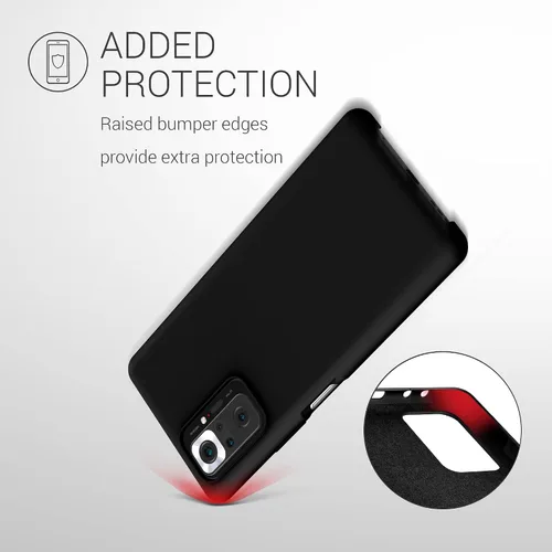 Vista 5 de kwmobile Funda compatible con Xiaomi Redmi Note 10 Pro - Funda de silicona TPU con acabado suave - Negro