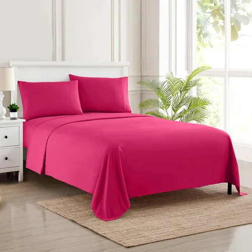 Vista 12 de Juego de sábanas extrasuaves de tamaño individual, ropa de cama transpirable y lujosa con correas elásticas integradas para las esquinas, colección