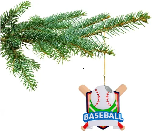 Vista 2 de Adorno de béisbol, adornos de Navidad de béisbol para niños, relleno de calcetines, idea de regalo para jugadores, se puede personalizar en casa