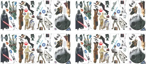 Vista 3 de RoomMates Star Wars Clásico Adhesivos de Pared Desprendibles y Pegables, Multicolor