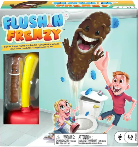 Vista 8 de Mattel Games Flushin’ Frenzy Overflow - Juego de mesa para niños con inodoro de juguete, 3 lanzadores, 1 dado e instrucciones, regalo para niños a