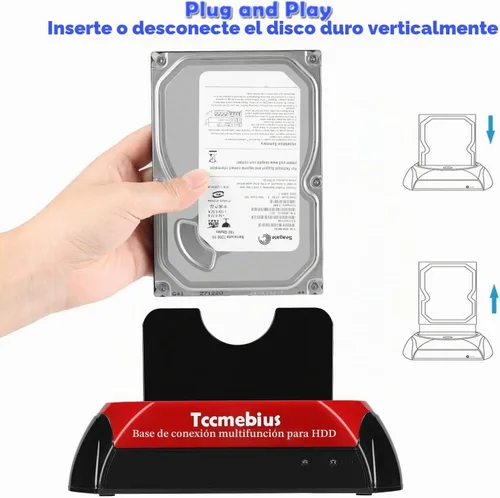 Vista 5 de TCC-S867-US - Estación de acoplamiento para disco duro USB 2.0 a 2.5 de 3.5 pulgadas, SATA IDE de 3.5 pulgadas, lector de doble ranuras, carcasa