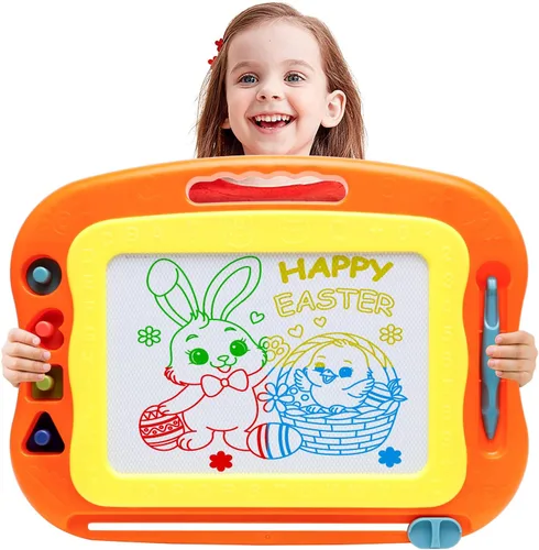 Vista 9 de BABLOCVID - Pizarra magnética para dibujar, juguetes para niños pequeños para niños y niñas, pizarra de garabatos borrable de 15 pulgadas