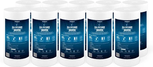 Vista 14 de Ronaqua Cartucho de filtro de agua de repuesto de sedimentos grandes de 10 x 4.5 pulgadas, 5 micras, certificado NSF, para toda la casa, compatible