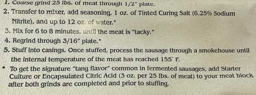 Vista 5 de A.C. Legg, Inc. Condimento de salchicha de verano con paquete de cura, 18 onzas, estaciones de hasta 25 libras, para cerdo, carne de res y caza