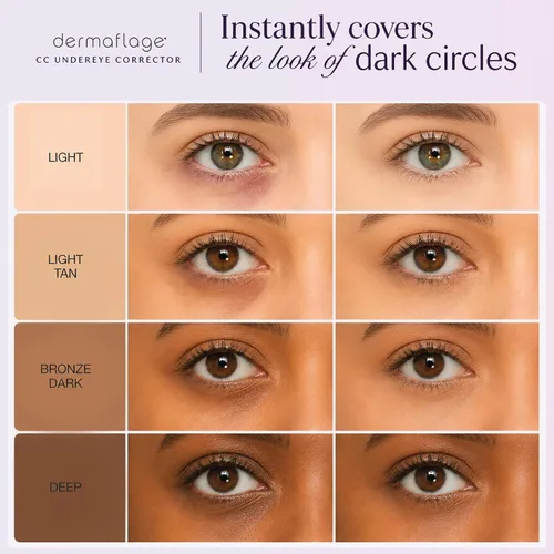Vista 3 de Dermaflage Crema Correctora para Acné y Tatuaje Cover Up - Bronce Oscuro Full Coverage Scar & Acne Concealer, Tattoo Cover Up Makeup, Matte
