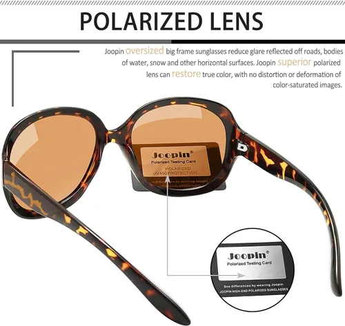 Vista 5 de Joopin Lentes de sol de gran tamaño para mujer, polarizados, grandes, para conducción, protección UV, grandes sombras