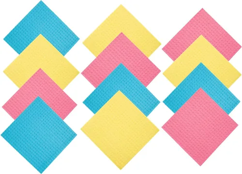Vista 9 de Paños de cocina suecos reutilizables (paquete de 4) – Paños de limpieza de cocina ultra absorbentes y ecológicos – Toalla de papel alternativa