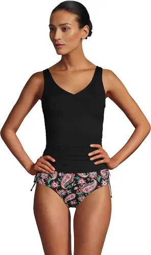 Vista 5 de Lands End Traje de baño tankini con cuello en V ajustable resistente al cloro para mujer tirantes ajustables