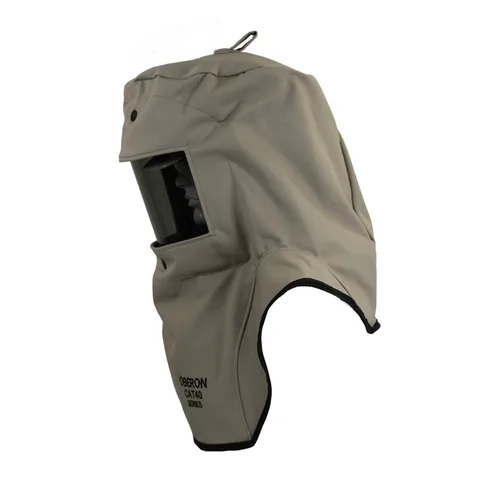 Vista 6 de Oberon Arc Flash Hood 40 Cal Incluye Capucha y Casquillo Duro Canadiense Serie CAT