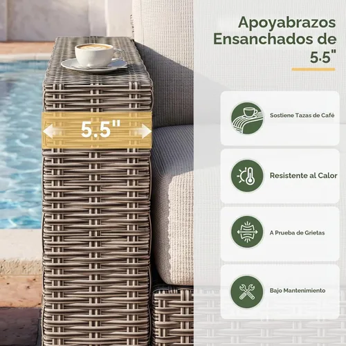 Vista 4 de Aoxun Juego de muebles de patio con cojines de 10 pulgadas de grosor