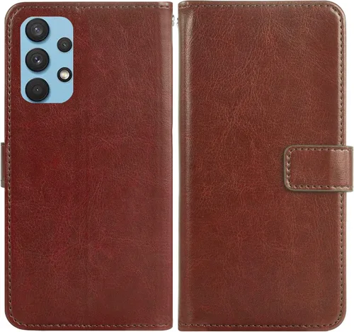 Vista 4 de Asuwish Funda compatible con Samsung Galaxy A32 4G de 6.4 pulgadas, protector de pantalla de vidrio templado y funda de piel con tapa
