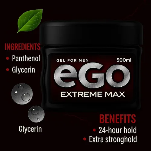 Vista 4 de eGo Gel para Hombre Extreme MAX - 16.9 fl oz - 16.9 fl oz Gel para Hombre - Aspecto perfecto y con fragancia masculina - Producto colombiano