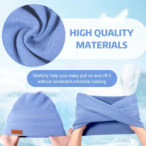 Vista 4 de Conjunto de 2 piezas de gorro y bufanda de invierno para niños y niñas, gorro con forro de satén para bebé