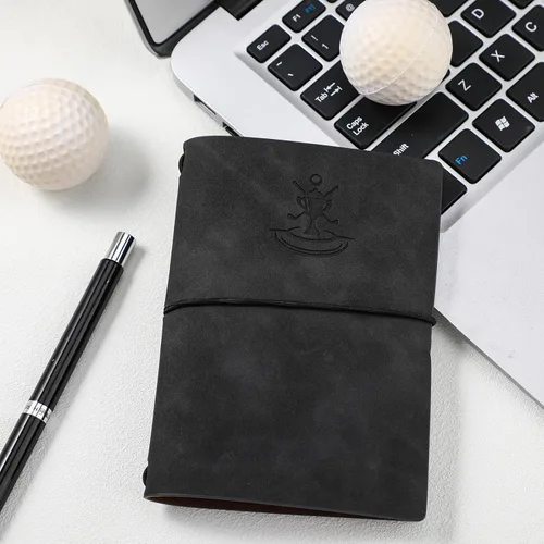 Vista 4 de Chinco Libro de puntuación de golf, libro de yarda de golf, bolsillo trasero, de cuero, para deportes y accesorios para palos de golf al aire libre