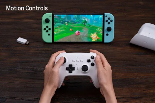 Vista 4 de 8Bitdo Ultimate Bluetooth Controller with Charging Dock, 2.4g Wireless Pro Gamepad with Back Buttons, Hall Joystick, Motion Controls and Turbo