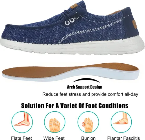 Vista 2 de Haiwin Men's Casual Slip-on Loafers Walking Shoes with Arch Support Comfortable and Lightweight Boat Shoes for Plantar Fasciitis