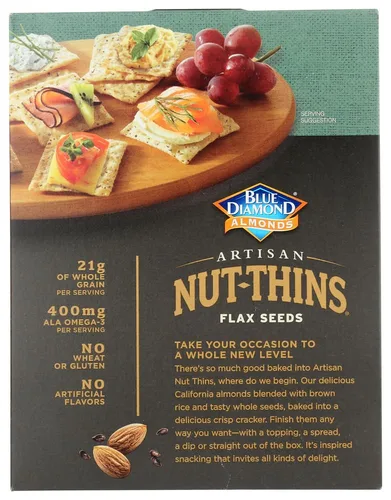 Vista 4 de Blue Diamond Nut-Thins Artisan Nut-Thins, semillas de lino 4.25 onzas (paquete de 2)