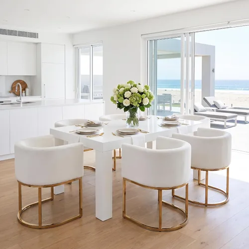 Vista 40 de RIVOVA - Silla tapizada para comedor, silla lateral moderna de barril, sillas tapizadas para comedor, silla cómoda para cocina, silla lateral