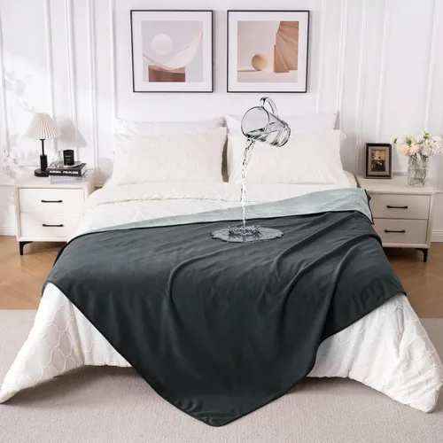 Vista 12 de QiyI Manta Impermeable para Cama Sofá Sillón, Pequeña Lavable Reversible y Reutilizable Manta Decorativa para Mascotas Perro Gato, Cubierta de Sofá