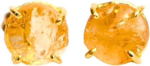 Vista 141 de Gempires Natural Raw Prong Setting Stud Earrings, 8-10 mm Crystals Earring, Handmade Jewelry, Gift for Her