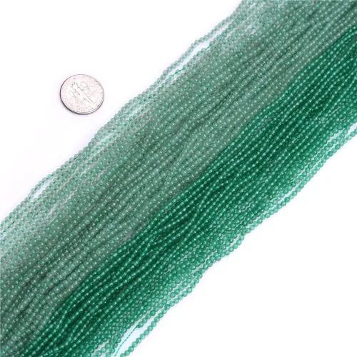 Vista 4 de JOE Foreman - Cuentas de jade de aventurina verde para hacer joyas, semipreciosas, 0.079 in, redondas, 15.0 in