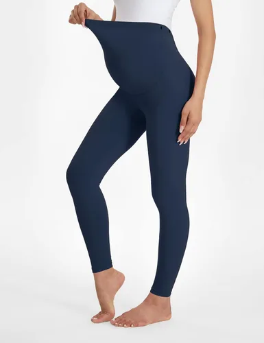 Vista 4 de Buttergene - Leggings de maternidad para mujer, sobre el vientre, pantalones ajustados de yoga y entrenamiento para el embarazo