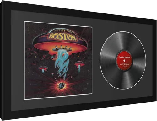 Vista 2 de Creative Picture Frames Marco de música de 16 x 30 pulgadas con pantalla negra mate cubierta de álbum con 33 vinilos LP