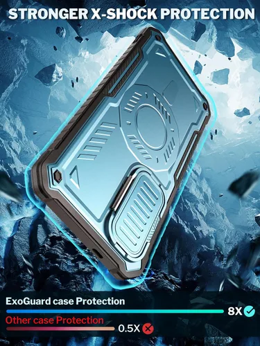 Vista 6 de ExoGuard Funda para Samsung Galaxy S24 Plus con protector de pantalla, funda protectora de goma de cuerpo completo con cubierta de cámara y función