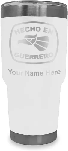 Vista 26 de LaserGram Vaso aislado al vacío de 20 onzas, hecho en Guerrero, grabado personalizado incluido (negro)