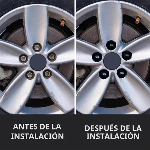 Vista 3 de 20 piezas de tapas de tuerca de rueda de automóvil, tapas de tuerca de lengüeta universal de 0.67 pulgadas, protector de rosca de cubo de automóvil