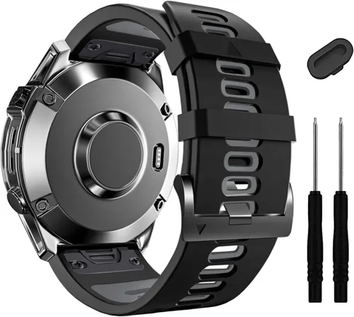 Vista 16 de ZPJPPLX Correa Quickfit de 0.866 pulgadas compatible con Garmin Fenix 8/7/6 epix Pro, correa de silicona para Fenix E/5 Plus/5/tactix quatix 8 7