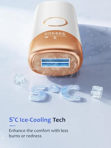 Vista 4 de Ubroo Depilación láser, dispositivo de depilación IPL con enfriamiento de hielo de 41.0 °F, depilación láser en casa para mujeres y hombres, uso