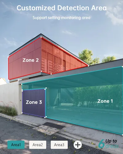 Vista 8 de Cámaras de seguridad ZUMIMALL inalámbricas para exteriores - 2 paquetes, cámara inalámbrica para exteriores con vista de 360°, alimentación solar
