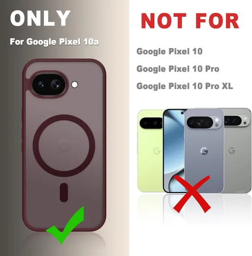 Vista 1422 de Funda para Google Pixel 10 Pro XL, cubierta magnética mate, color negro Fit for MagSafe, Screen Protector included, Shockproof Military Grade