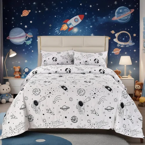 Vista 12 de MAG Juego de edredón floral de 3 piezas, tamaño individual, juego de ropa de cama de microfibra con estampado de flores negras, para todas