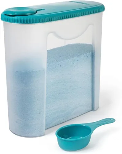 Vista 3 de Contenedor de polvo de lavandería de plástico para detergente, organización de lavandería - 80 oz