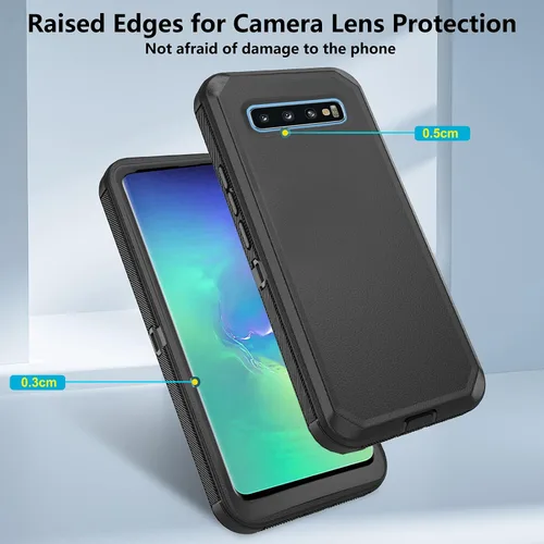 Vista 4 de Asuwish Funda de teléfono para Samsung Galaxy S10 Plus, híbrida, resistente, a prueba de golpes, resistente, accesorios móviles Glaxay S10+ Galaxies