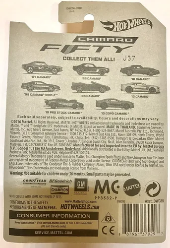 Vista 7 de Hot Wheels Camaro Fifty 1967 – Juego de 8 automóviles exclusivo de 2017