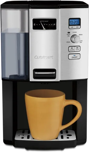 Vista 2 de Cuisinart Cafetera, 12 tazas de goteo programable, DCC-3000P1, filtro de café negro y GTF-B tono dorado, cesta, molino de rebabas