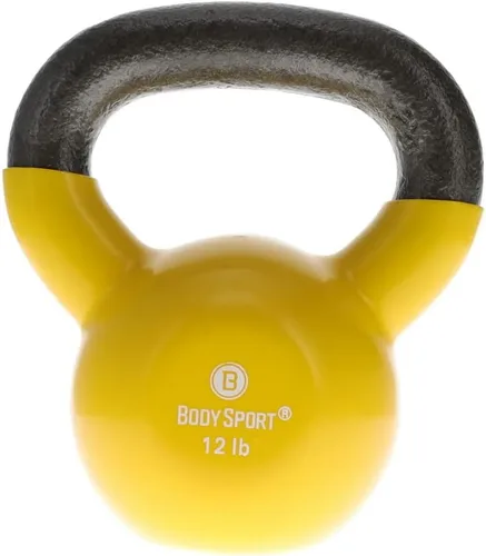 Vista 14 de Body Sport Pesas rusas de hierro con revestimiento de vinilo – Pesa rusa para levantamiento de pesas – Pesa rusa de entrenamiento de fuerza