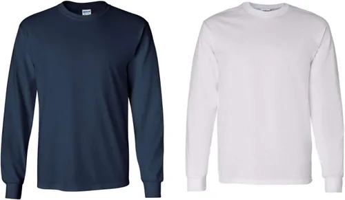 Vista 27 de Gildan - Camiseta de algodón y de manga larga para hombre, modelo G2400 (1) verde irlandés + (1) negro